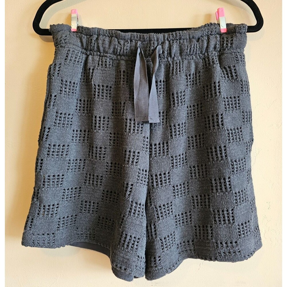 Zara Crochet Knit Gray size Small, lined, cover up, sturdy, drawstring Shorts